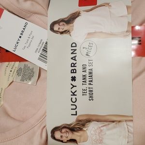 NWT 3 piece Lucky Brand Ladies' Short Sleep Set Pink Size M